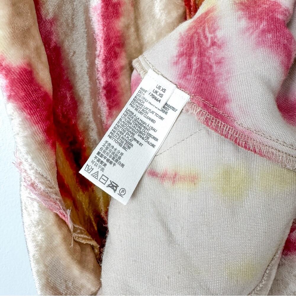 Free People Serious Swagger Midi Skirt XS Velvet Tie Dye - Picture 5 of 6